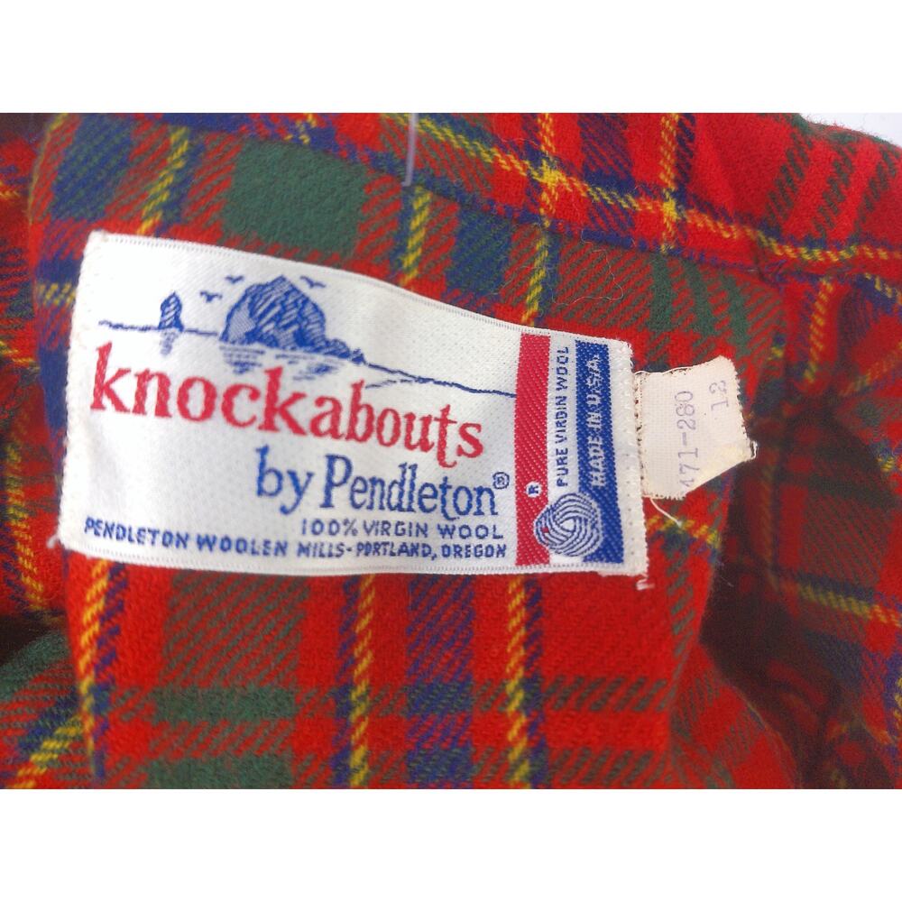 VTG Pendleton Knockabouts Red Tartan Plaid Wool Blazer & Pants Suit Set Size 12 - Picture 4 of 10